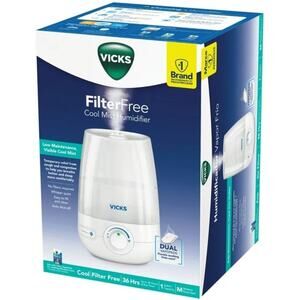 Vicks Filter Free Cool Mist Humidifier, White, VUL545/ New In Box